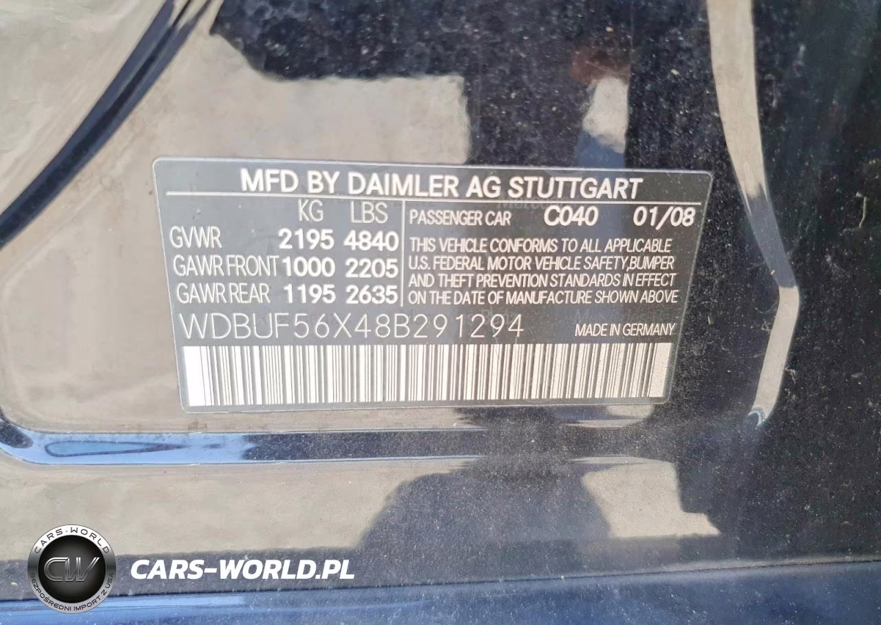 2008 Mercedes-Benz E 350 VIN:WDBUF56X48B291294 - 12