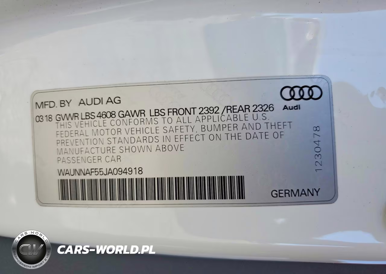 2018 Audi A5 Premium VIN:WAUNNAF55JA094918 - 12