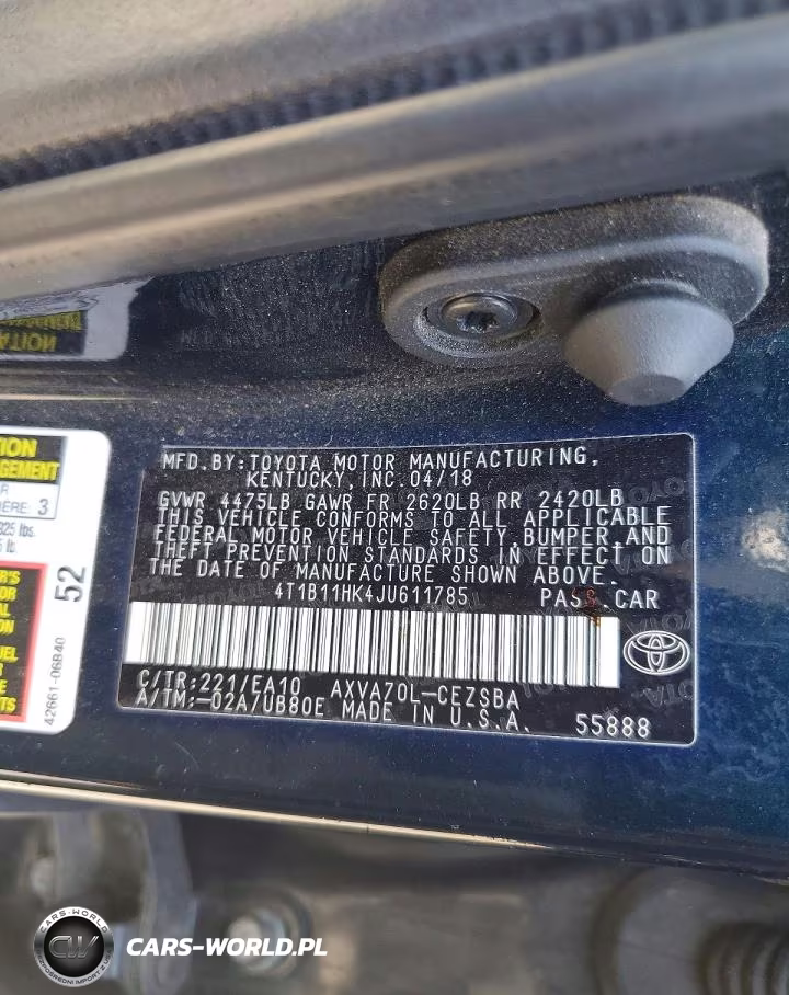 2018 Toyota Camry Se VIN:4T1B11HK4JU611785 - 12