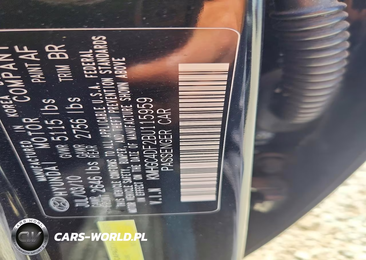 2011 Hyundai Genesis 4.6L VIN:KMHGC4DF2BU115959 - 12