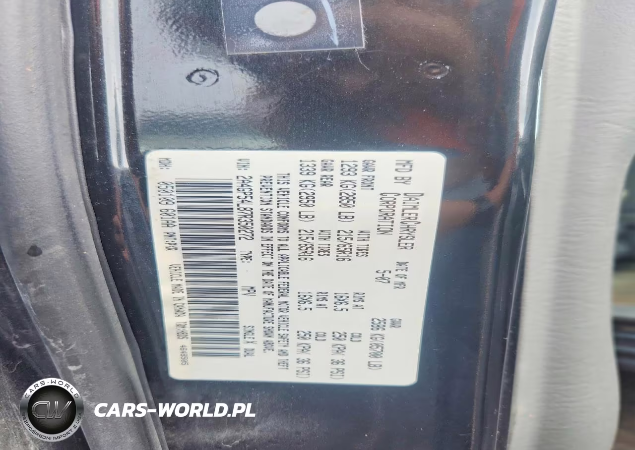 2007 Chrysler Town & Country Touring VIN:2A4GP54L87R350272 - 14