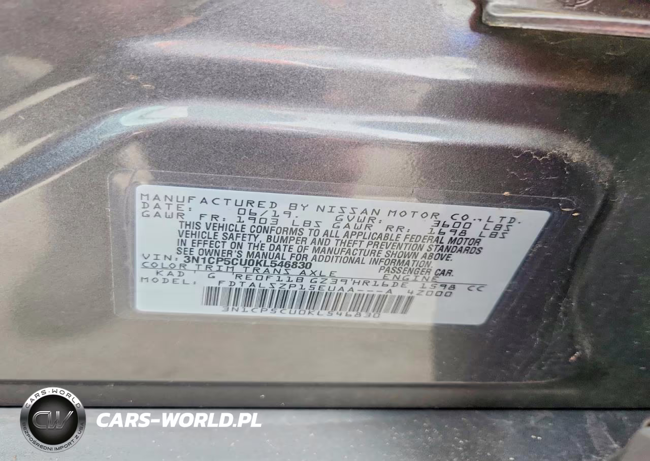 2019 Nissan Kicks Sv VIN:3N1CP5CU0KL546830 - 13