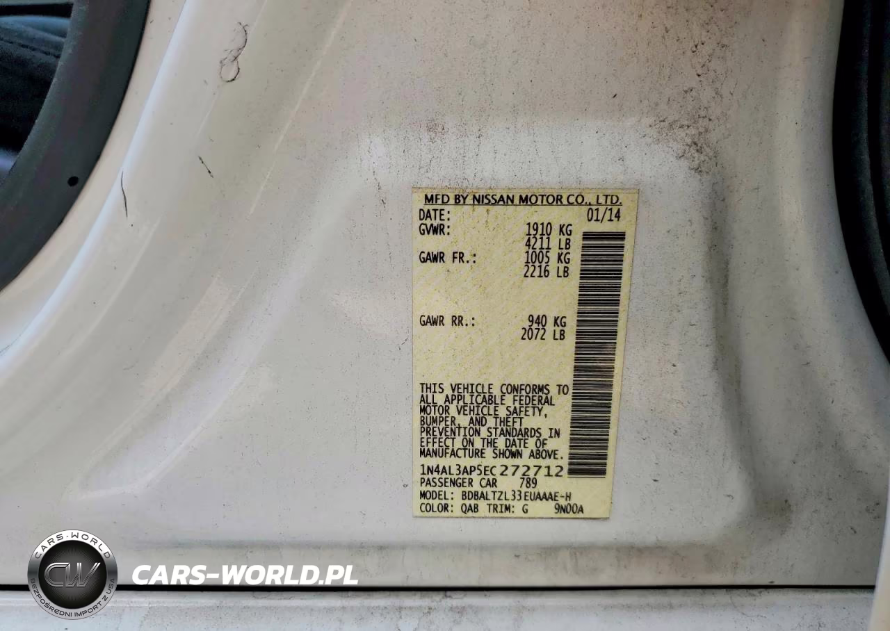 2014 Nissan Altima 2.5 Sv VIN:1N4AL3AP5EC272712 - 12
