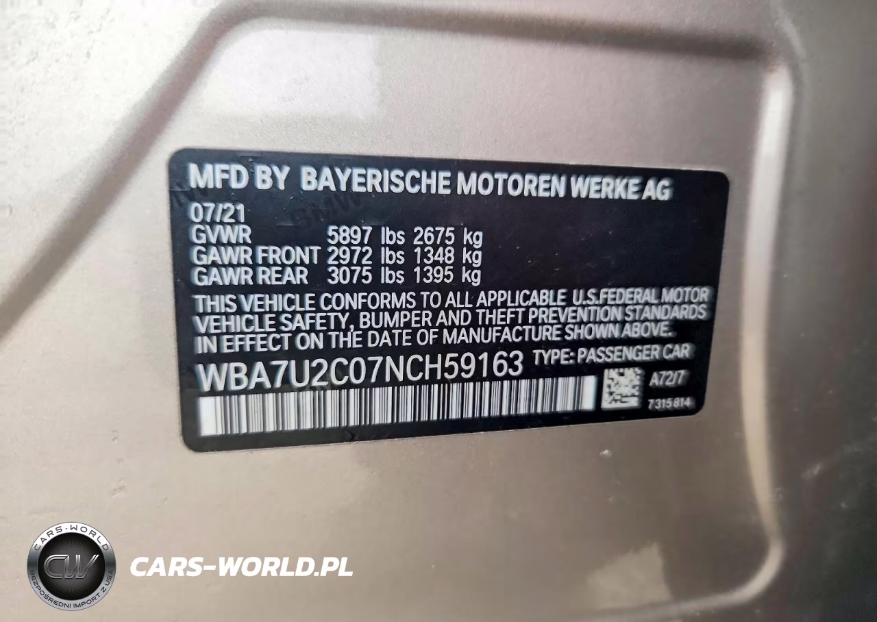 2022 BMW 750 Xi VIN:WBA7U2C07NCH59163 - 13