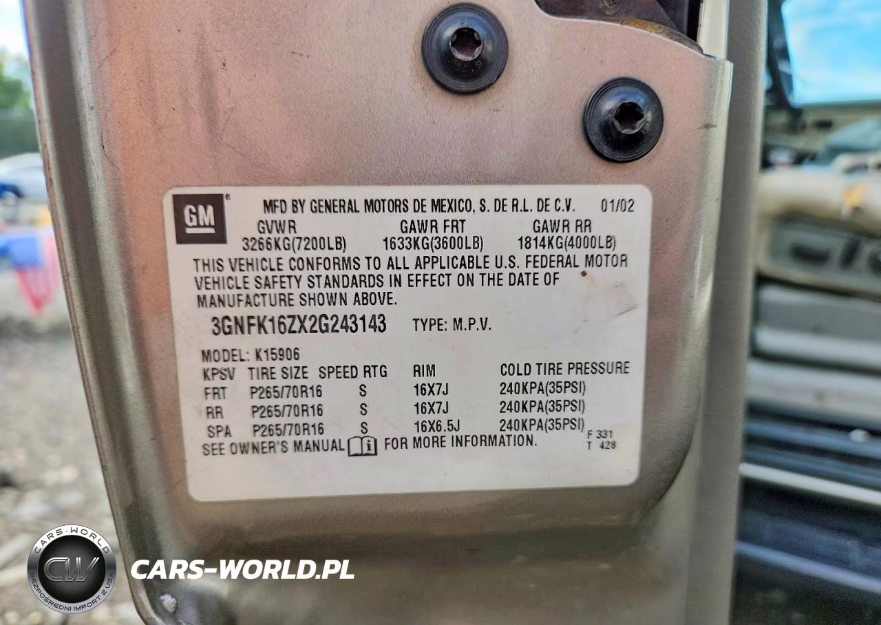 2002 Chevrolet Suburban K1500 VIN:3GNFK16ZX2G243143 - 13