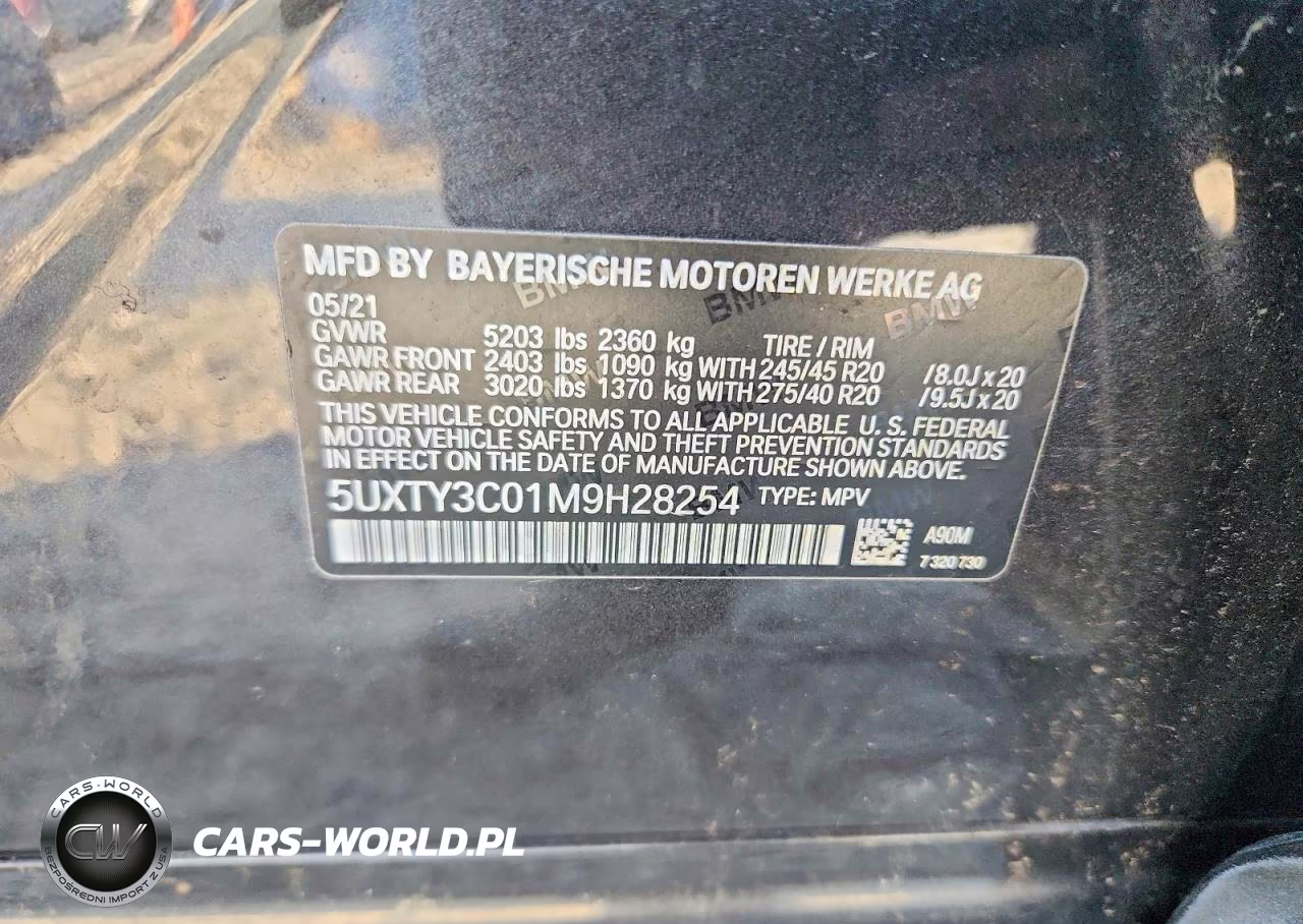 2021 BMW X3 Sdrive30I VIN:5UXTY3C01M9H28254 - 13