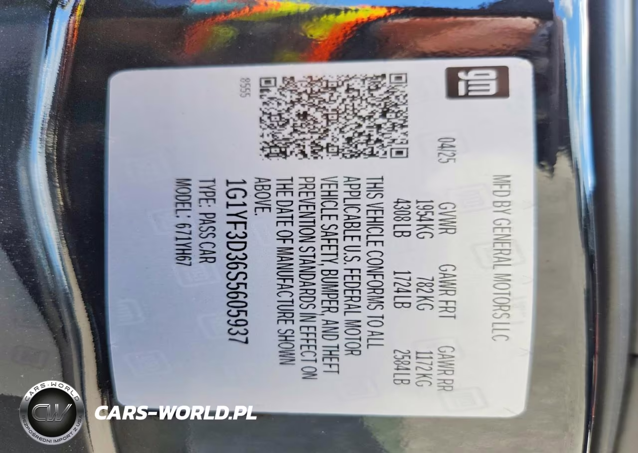 2025 Chevrolet Corvette Z06 3Lz VIN:1G1YF3D36S5605937 - 12