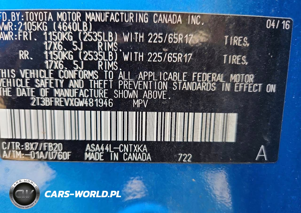 2016 Toyota Rav4 Le VIN:2T3BFREVXGW481946 - 13