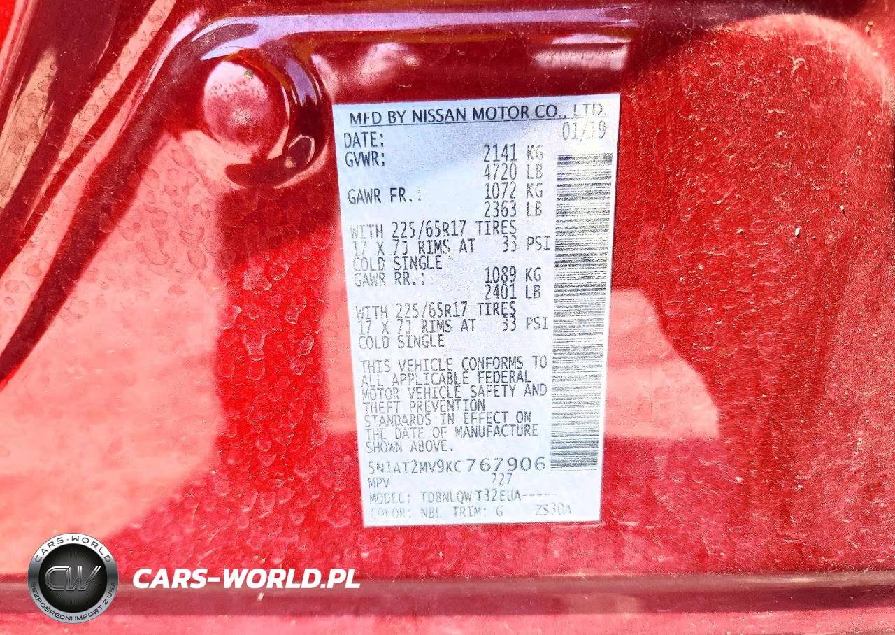 2019 Nissan Rogue Sv VIN:5N1AT2MV9KC767906 - 12