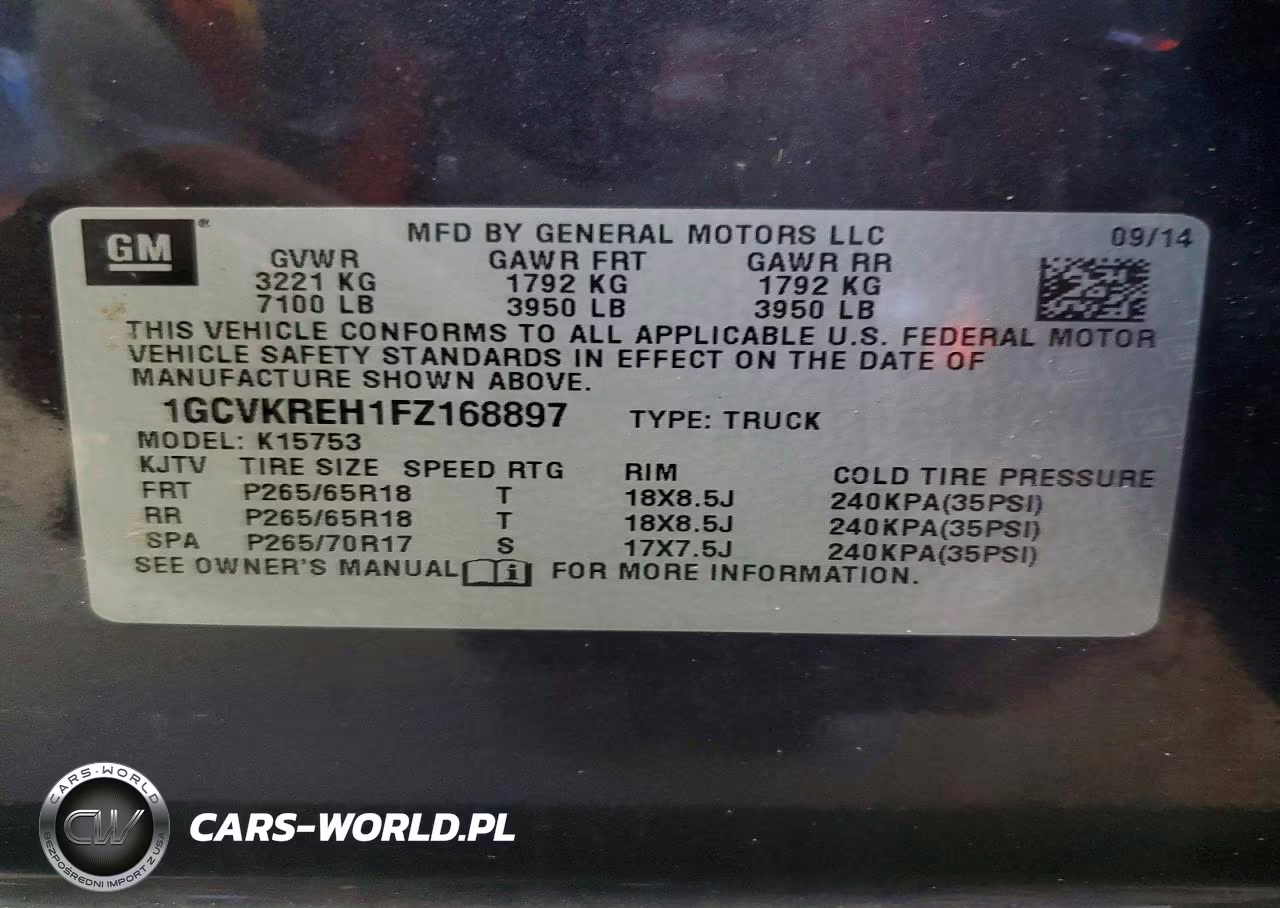 2015 Chevrolet Silverado K1500 Lt VIN:1GCVKREH1FZ168897 - 12