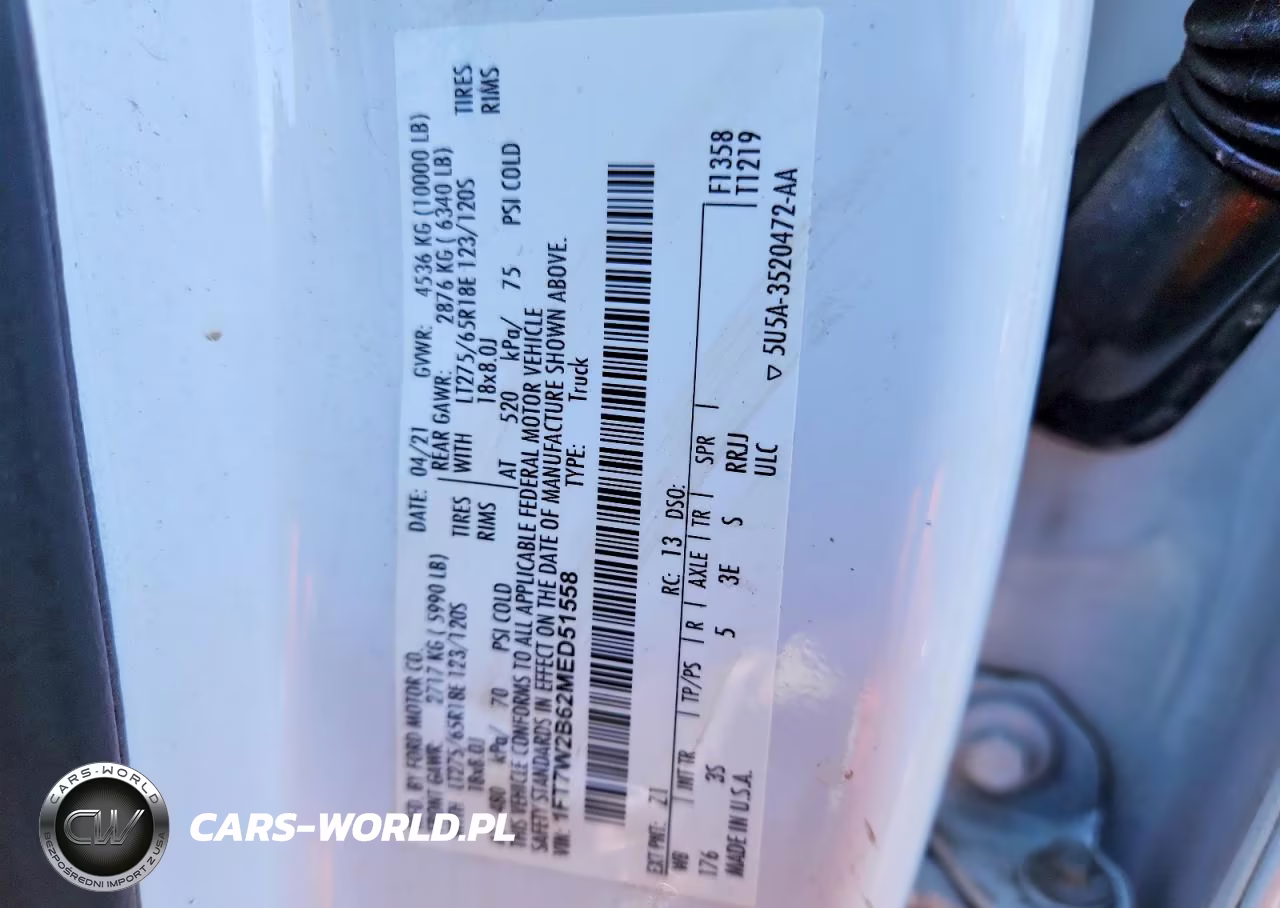 2021 Ford F250 Super Duty VIN:1FT7W2B62MED51558 - 13