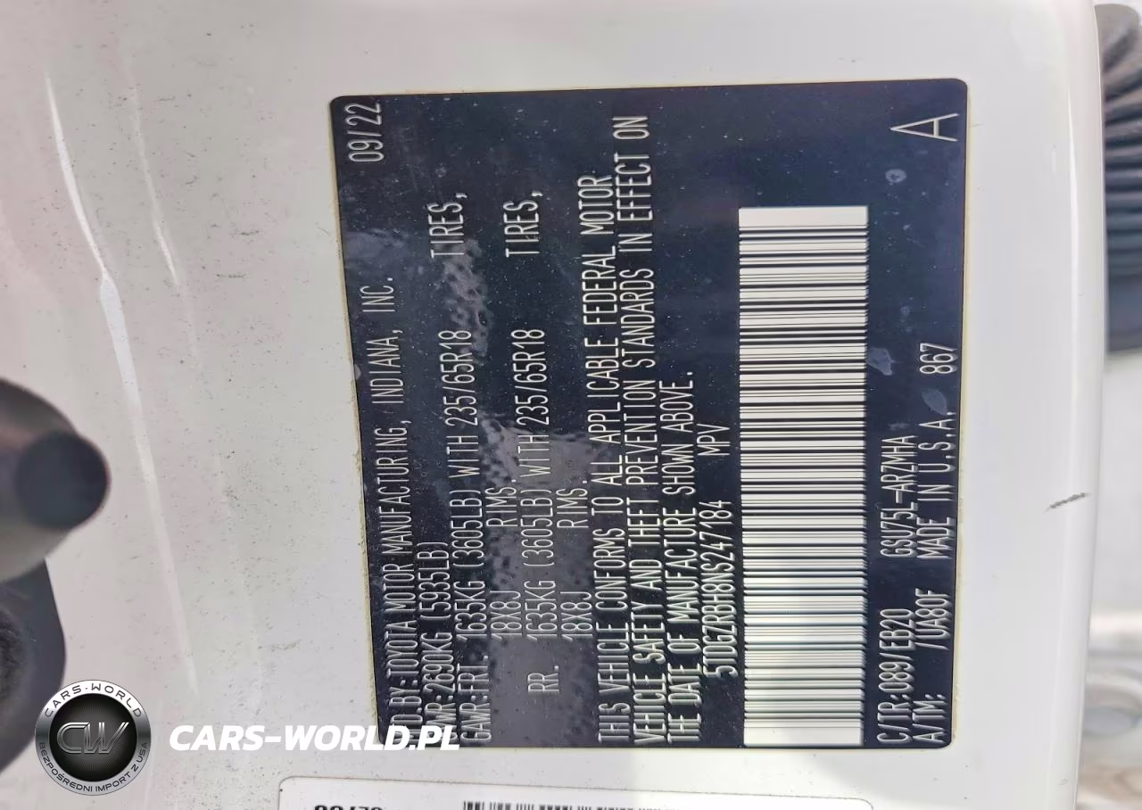 2022 Toyota Highlander Xle VIN:5TDGZRBH8NS247184 - 13
