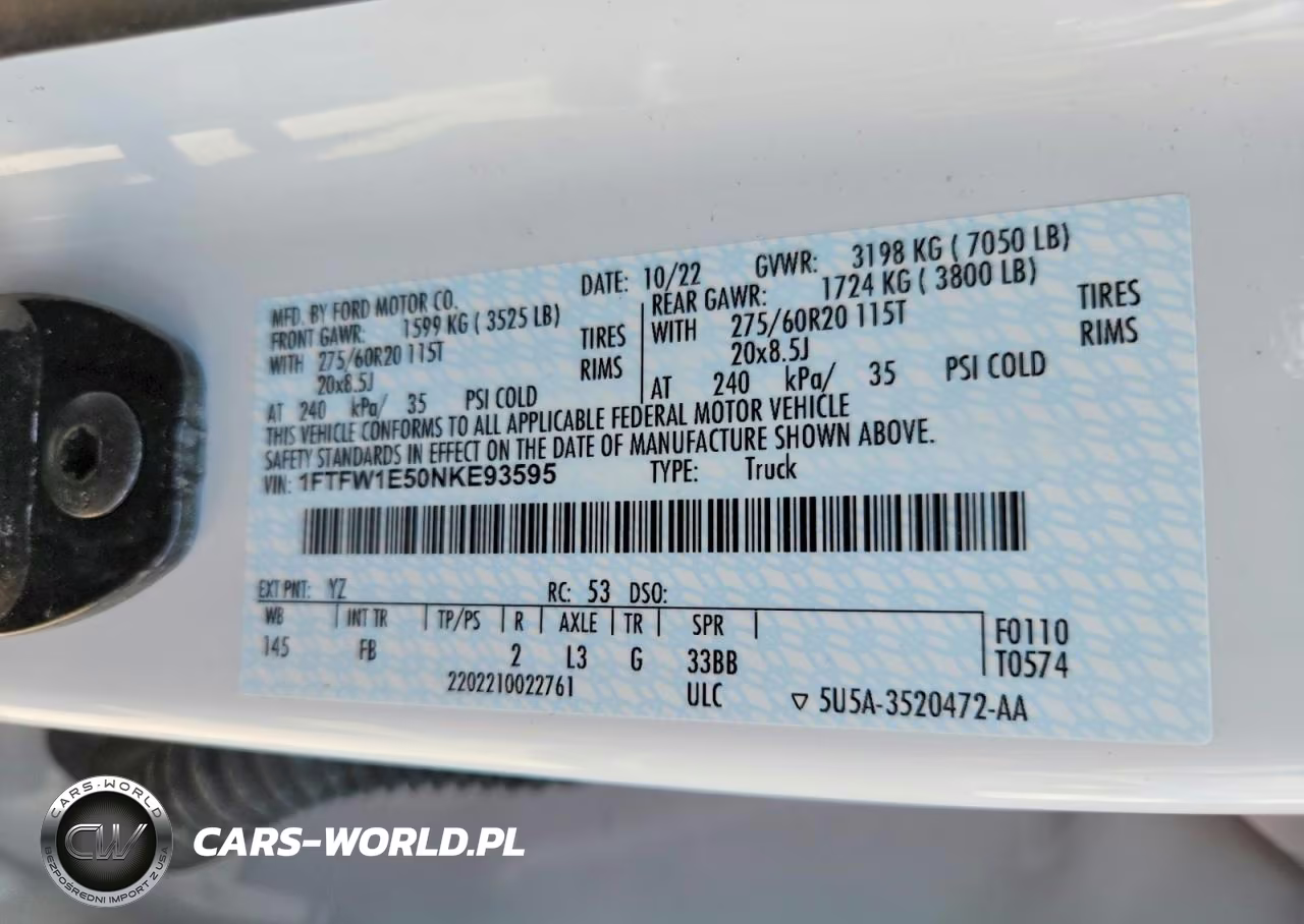 2022 Ford F150 Supercrew VIN:1FTFW1E50NKE93595 - 13