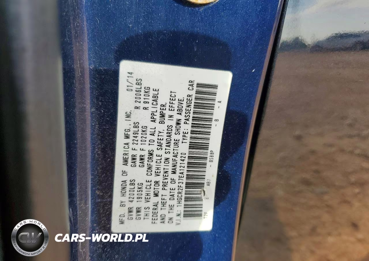 2014 Honda Accord Lx VIN:1HGCR2F37EA121420 - 12