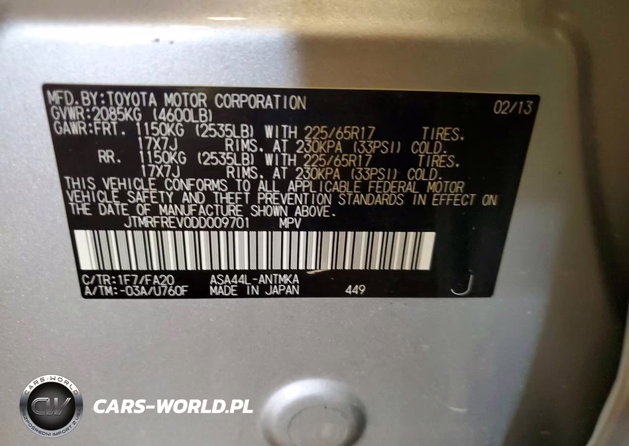 2013 Toyota Rav4 Xle VIN:JTMRFREV0DD009701 - 13