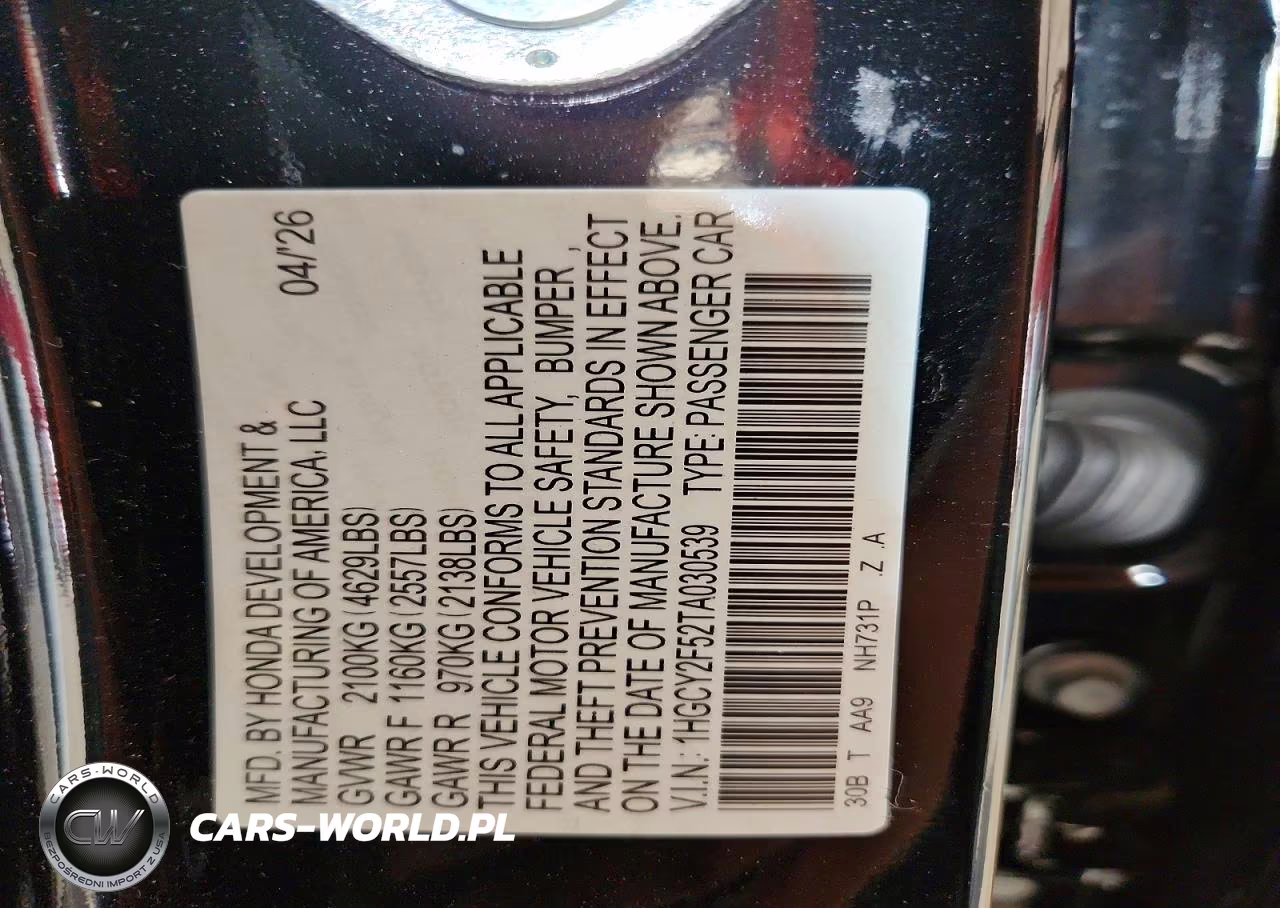 2026 Honda Accord Hybrid Sport VIN:1HGCY2F52TA030539 - 13