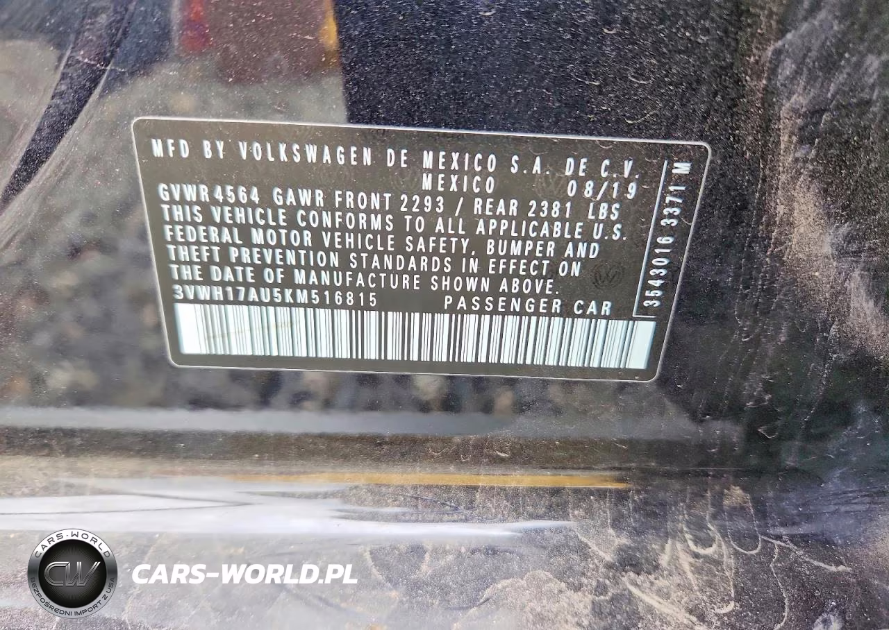2019 Volkswagen Golf Alltrack S VIN:3VWH17AU5KM516815 - 12