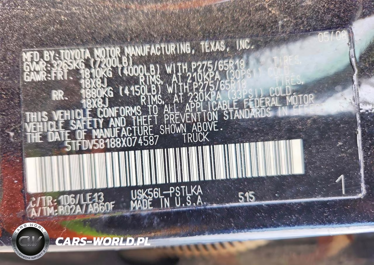 2008 Toyota Tundra Crewmax Limited VIN:5TFDV58188X074587 - 13