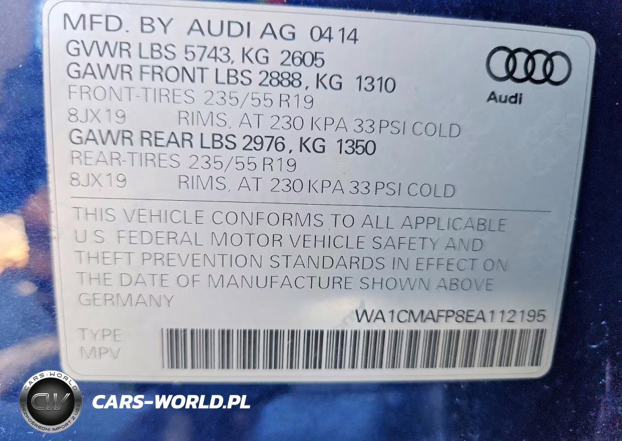 2014 Audi Q5 Tdi Premium Plus VIN:WA1CMAFP8EA112195 - 13