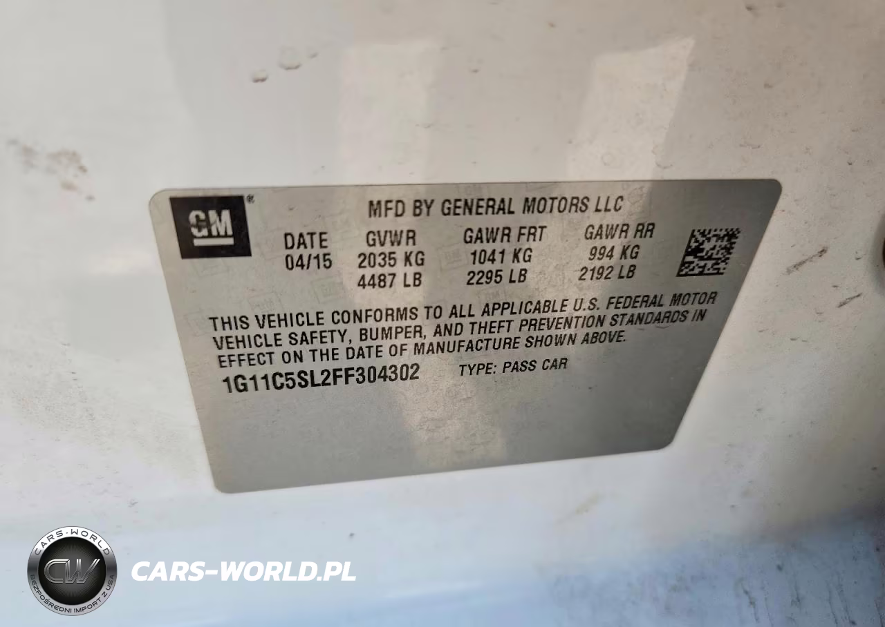 2015 Chevrolet Malibu 1Lt VIN:1G11C5SL2FF304302 - 12