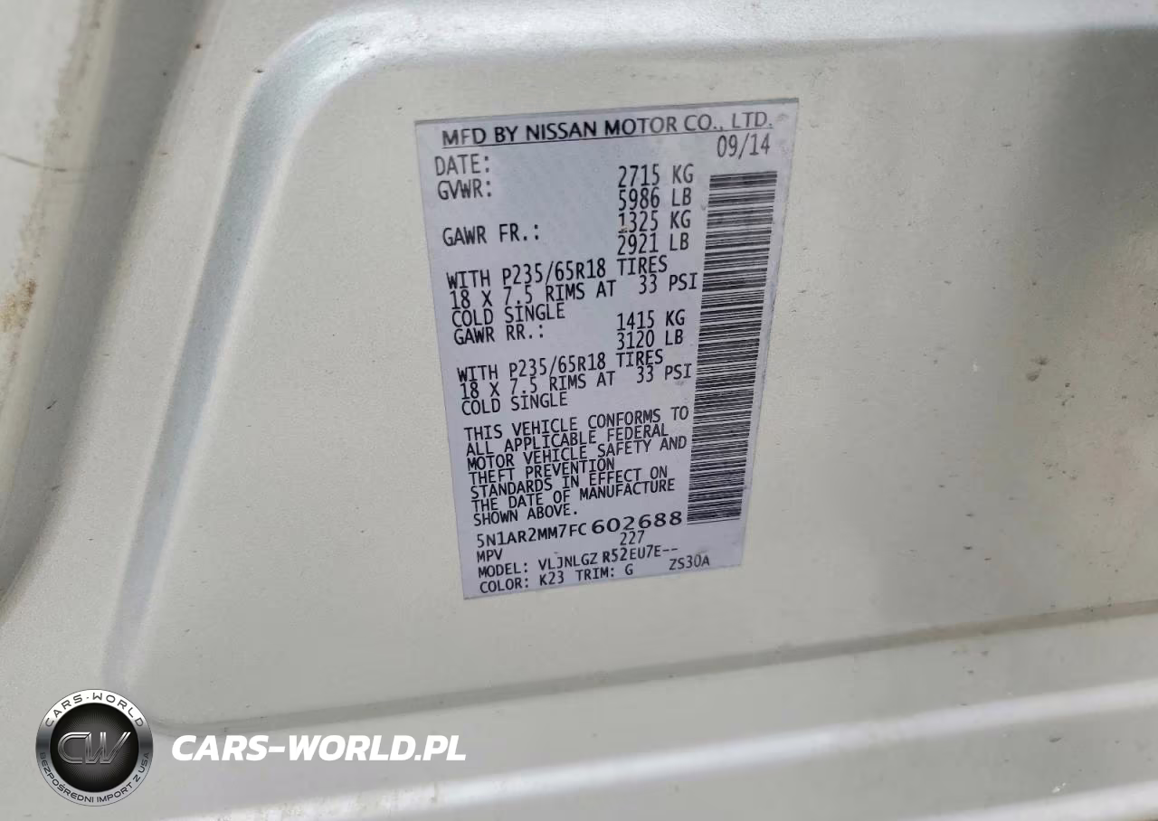 2015 Nissan Pathfinder Sl VIN:5N1AR2MM7FC602688 - 13