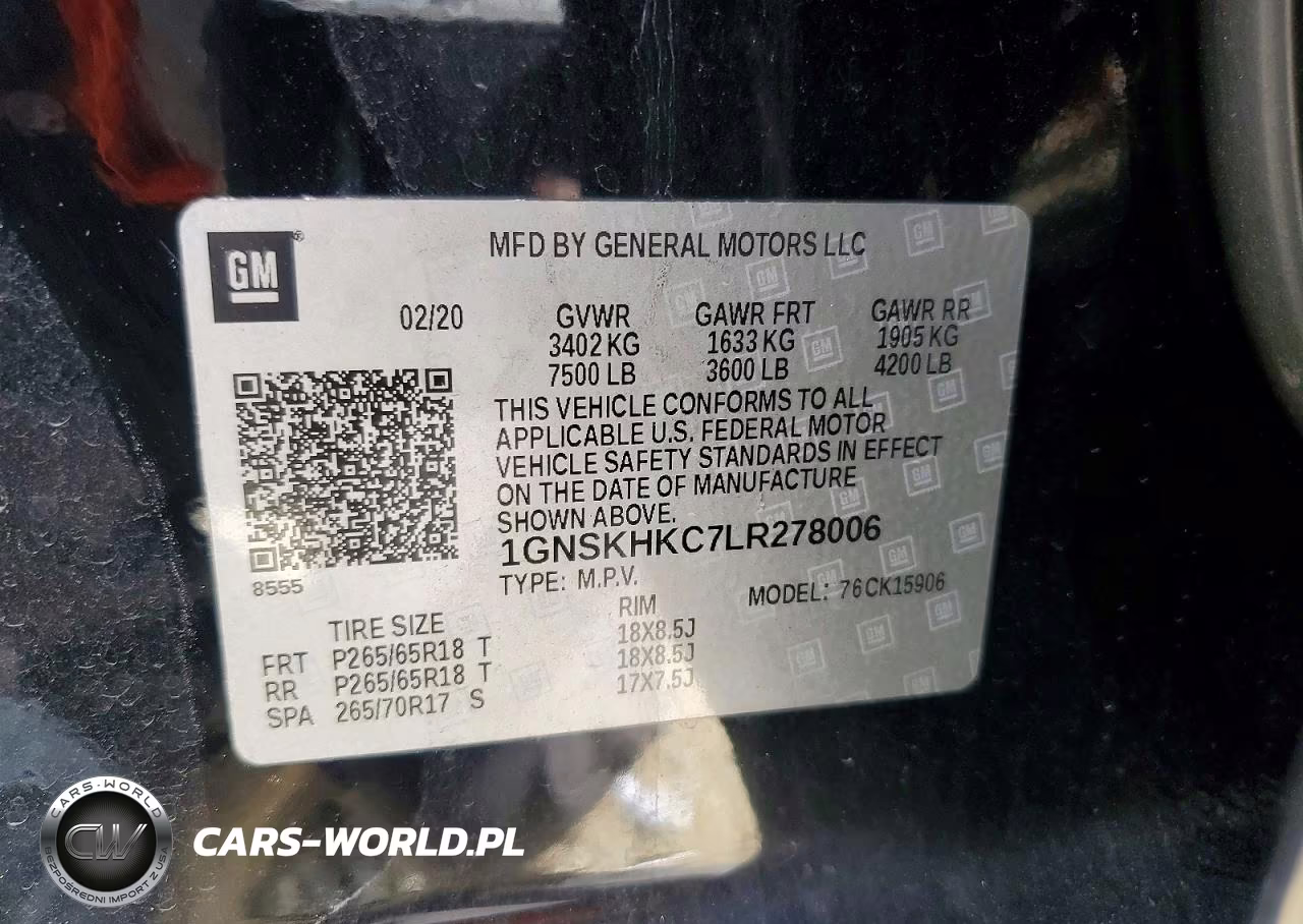 2020 Chevrolet Suburban K1500 Lt VIN:1GNSKHKC7LR278006 - 13