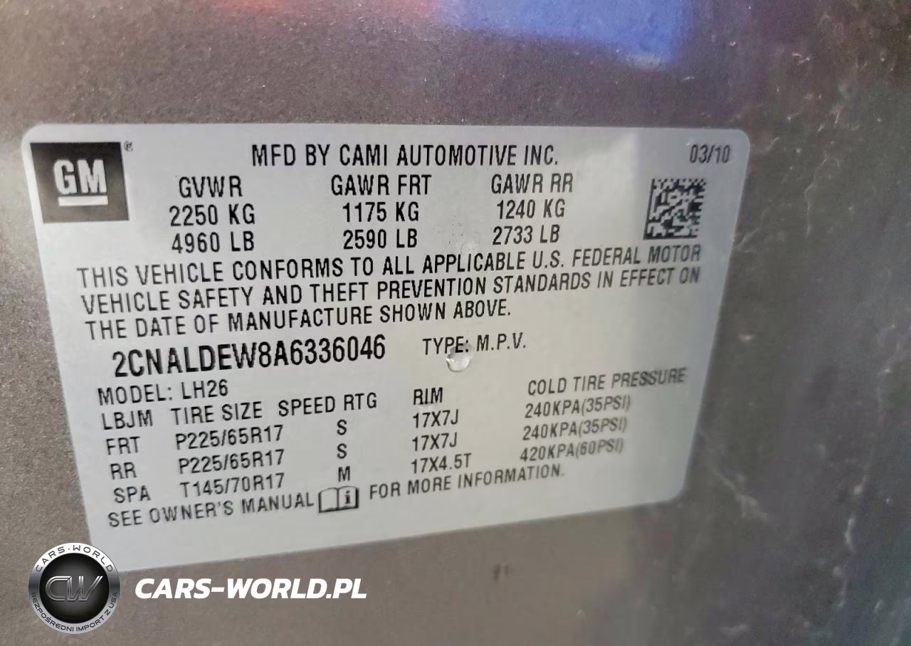 2010 Chevrolet Equinox Lt VIN:2CNALDEW8A6336046 - 13