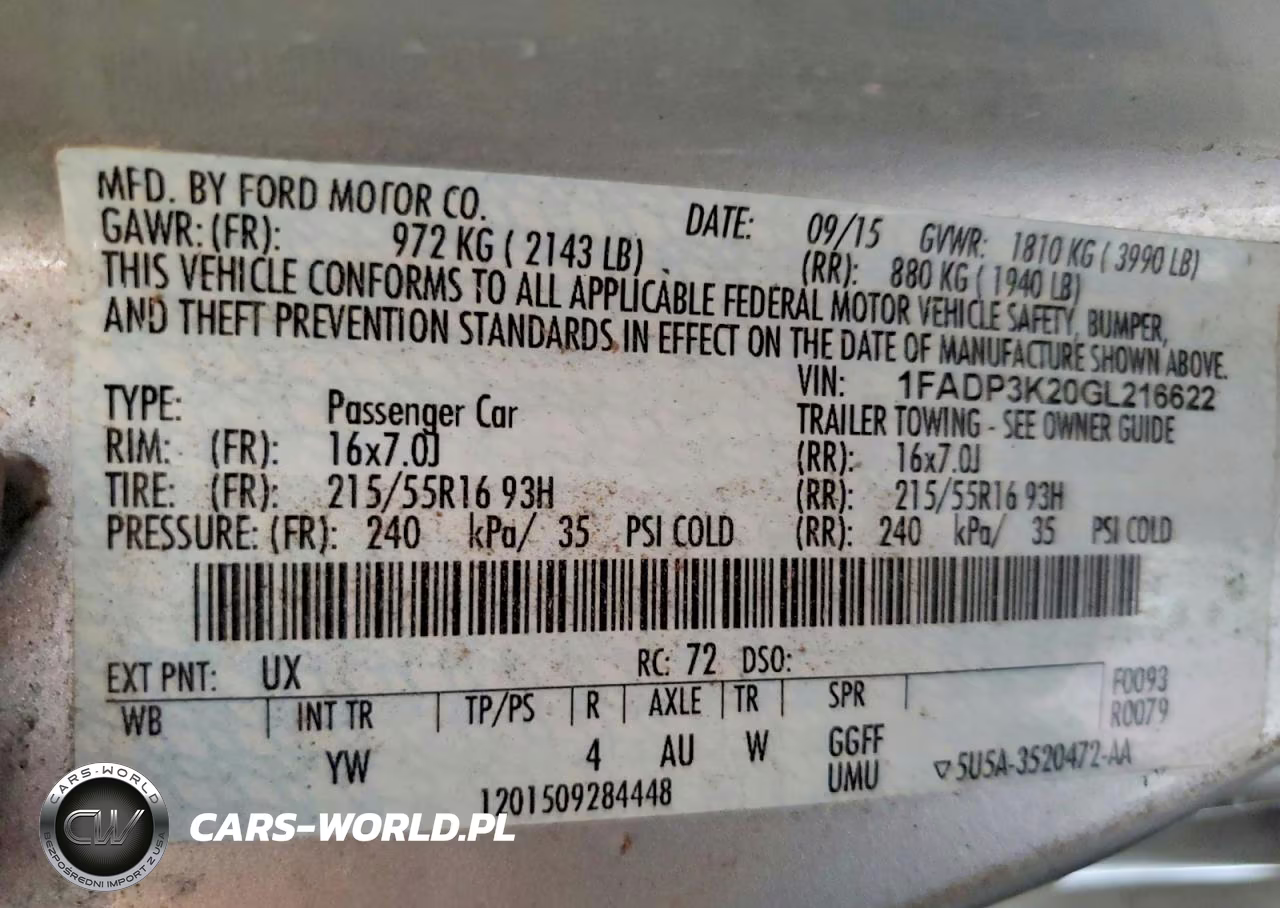 2016 Ford Focus Se VIN:1FADP3K20GL216622 - 12