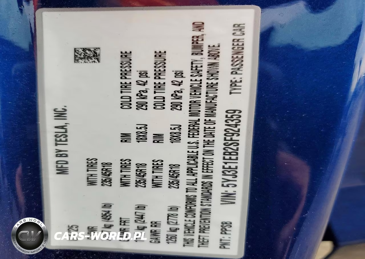 2025 Tesla Model 3 VIN:5YJ3E1EB2SF924359 - 12