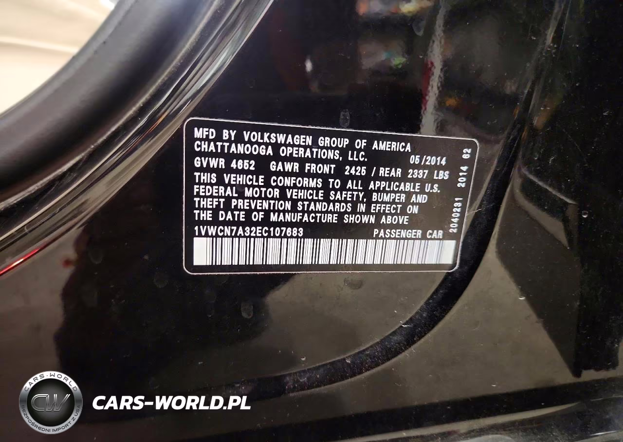 2014 Volkswagen Passat Sel VIN:1VWCN7A32EC107683 - 12