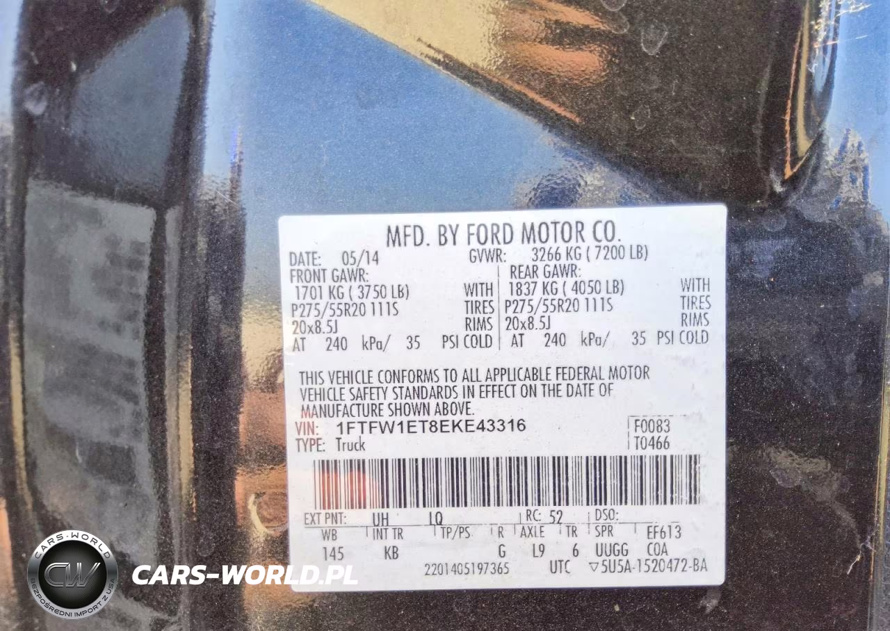 2014 Ford F150 Supercrew VIN:1FTFW1ET8EKE43316 - 13