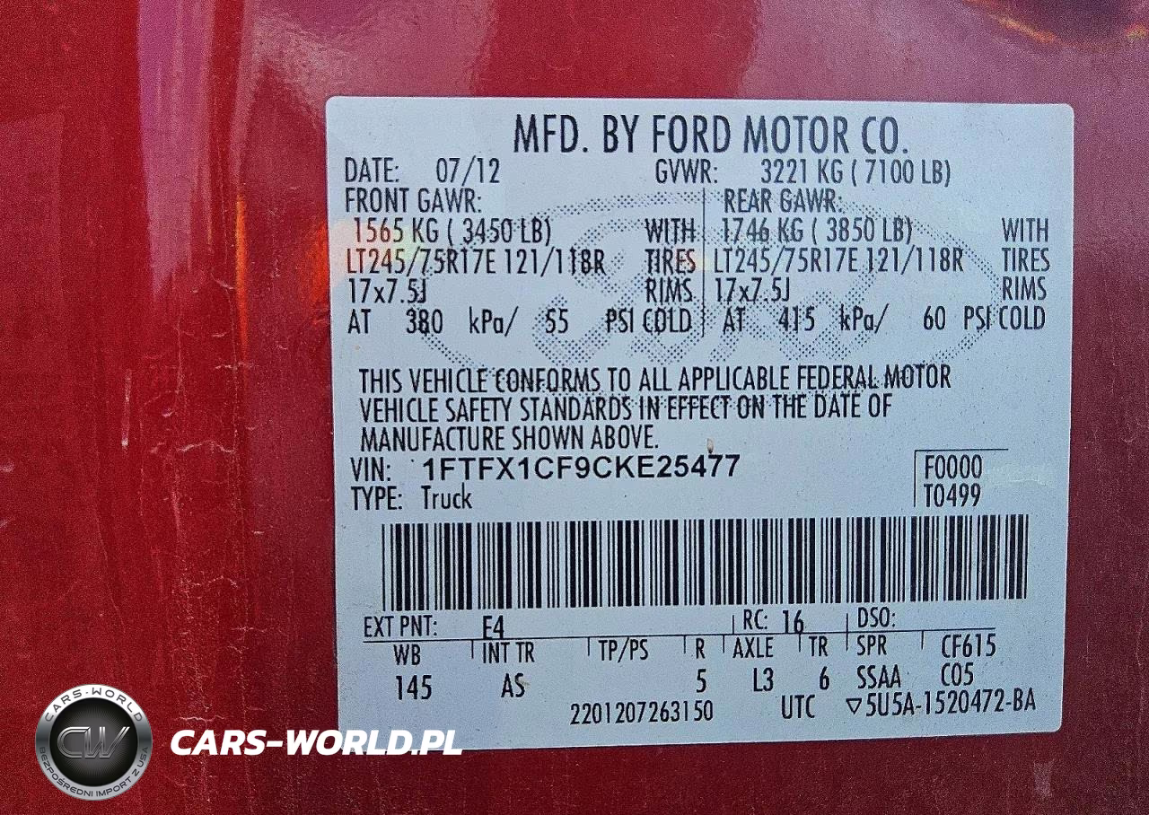 2012 Ford F150 Super Cab VIN:1FTFX1CF9CKE25477 - 12