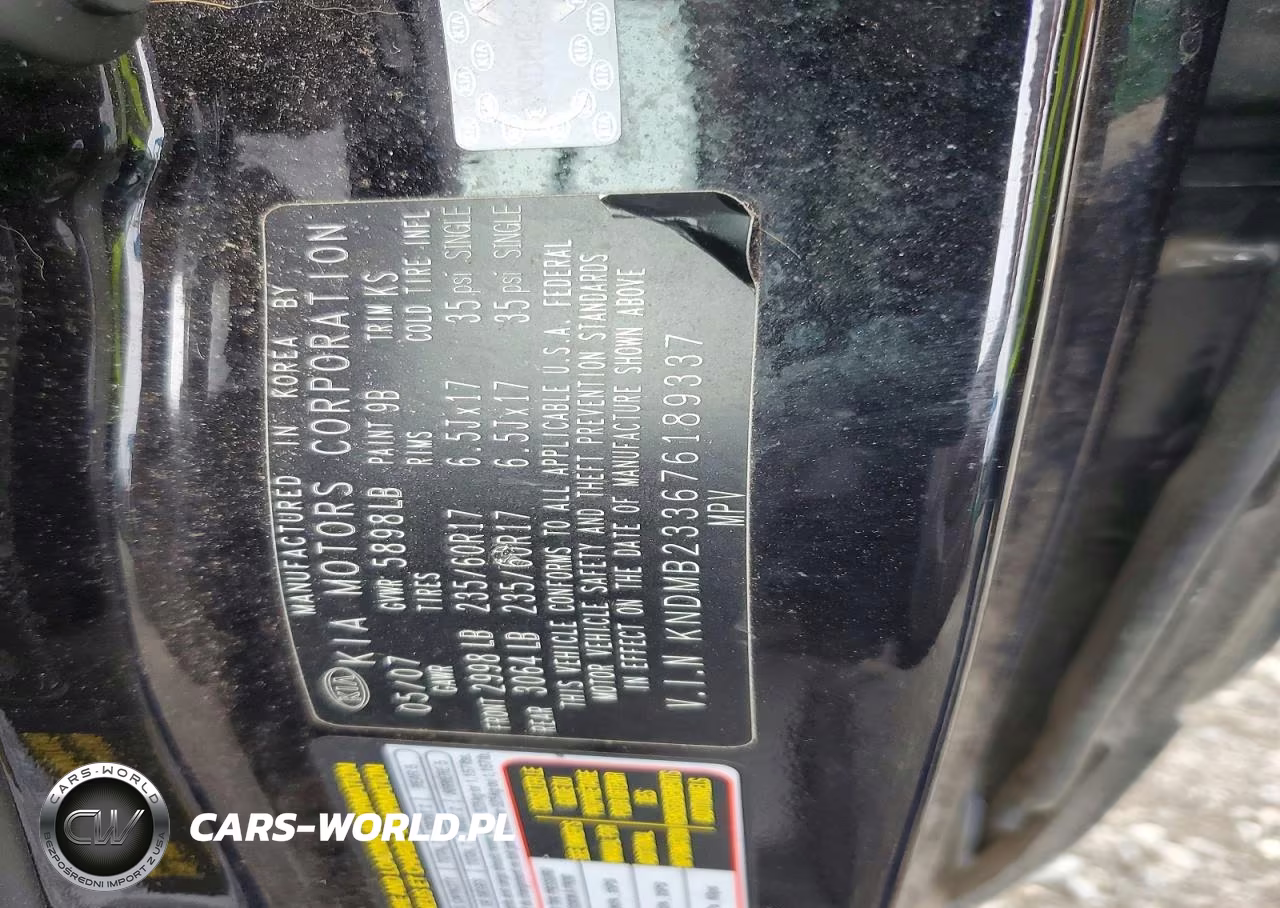 2007 Kia Sedona Base VIN:KNDMB233676189337 - 13