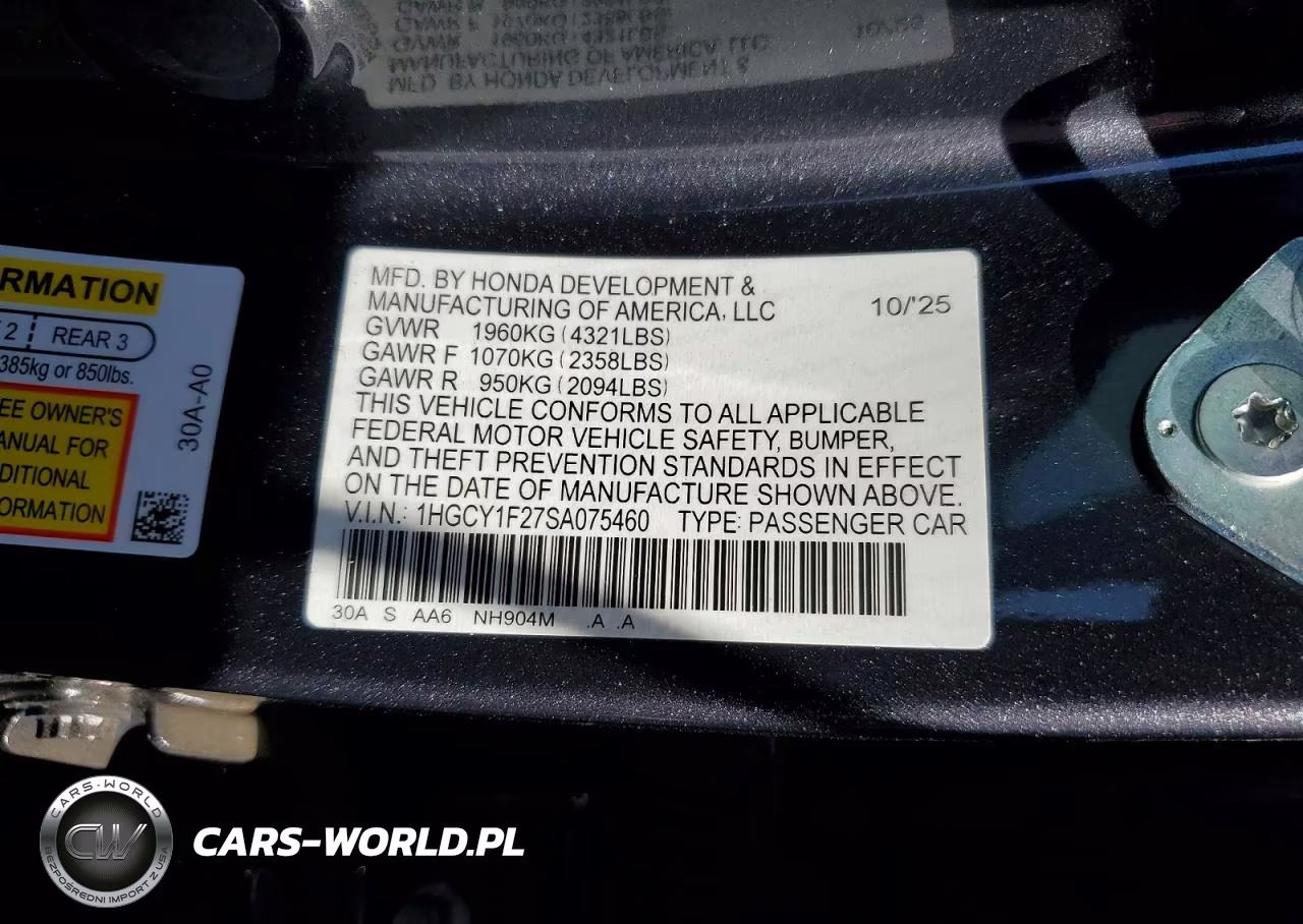2025 Honda Accord Lx VIN:1HGCY1F27SA075460 - 12