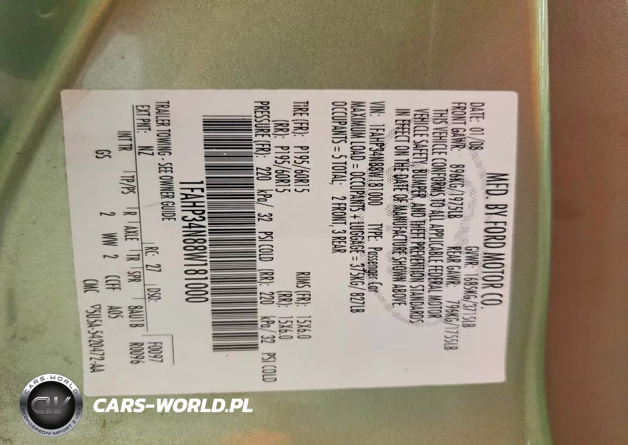 2008 Ford Focus S-Se VIN:1FAHP34N88W181000 - 12