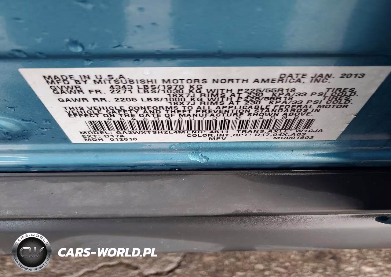 2013 Mitsubishi Outlander Sport Es VIN:4A4AR3AU7DE014508 - 13