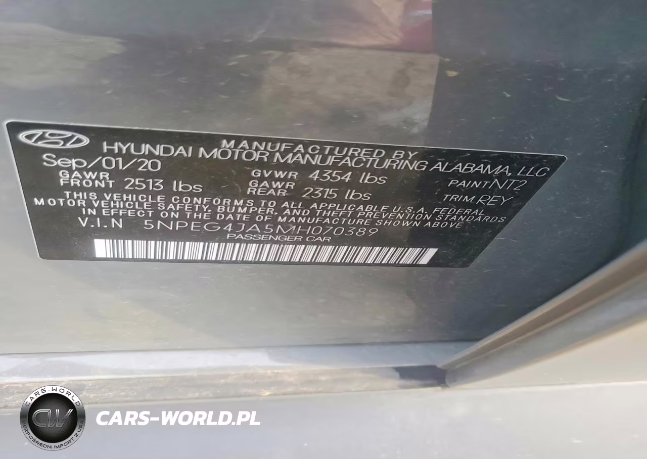 2021 Hyundai Sonata Se VIN:5NPEG4JA5MH070389 - 12