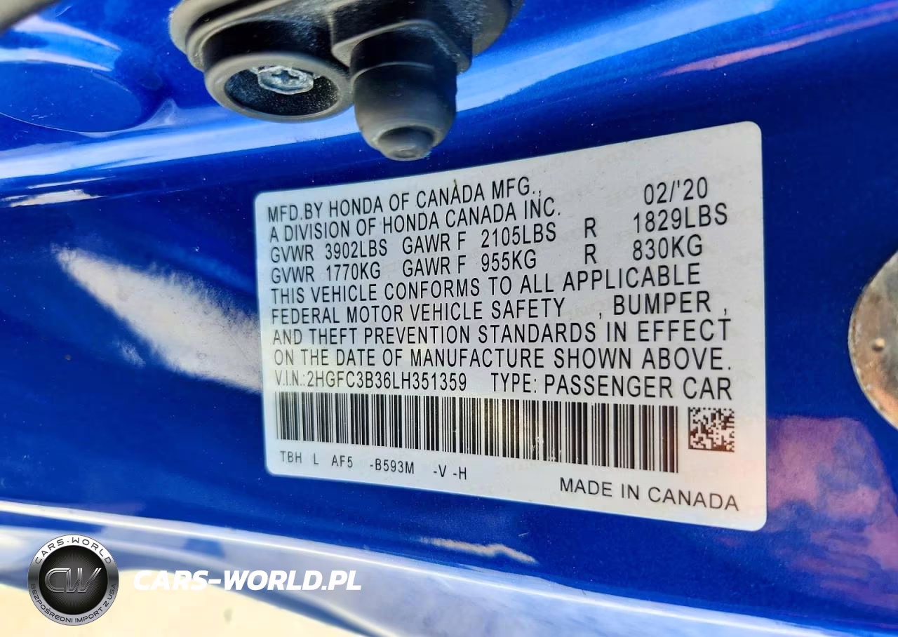 2020 Honda Civic Ex VIN:2HGFC3B36LH351359 - 13