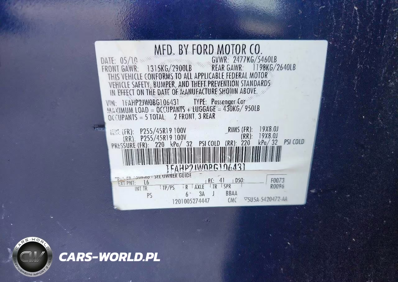 2011 Ford Taurus Limited VIN:1FAHP2JW0BG106431 - 12