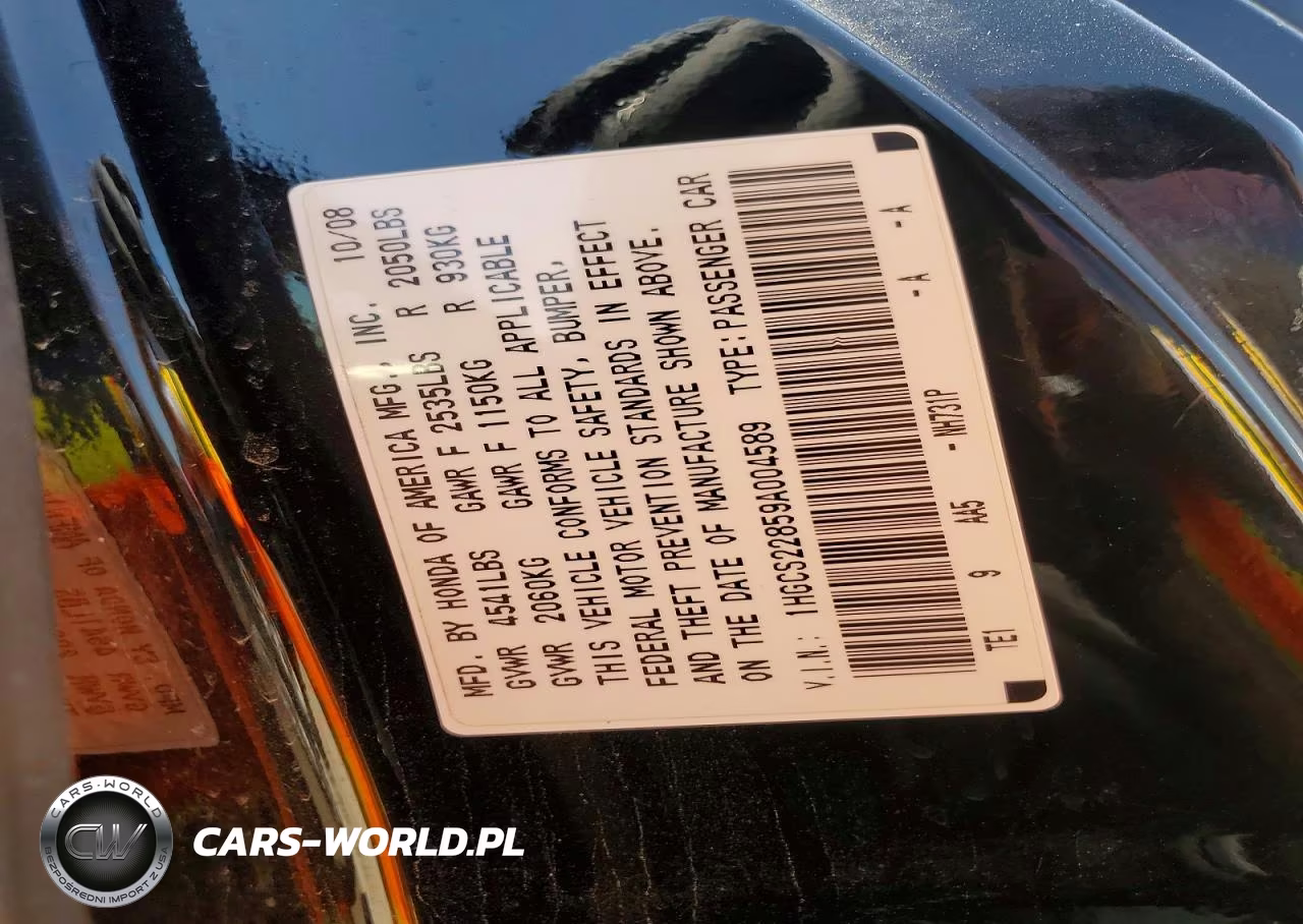 2009 Honda Accord Exl VIN:1HGCS22859A004589 - 12
