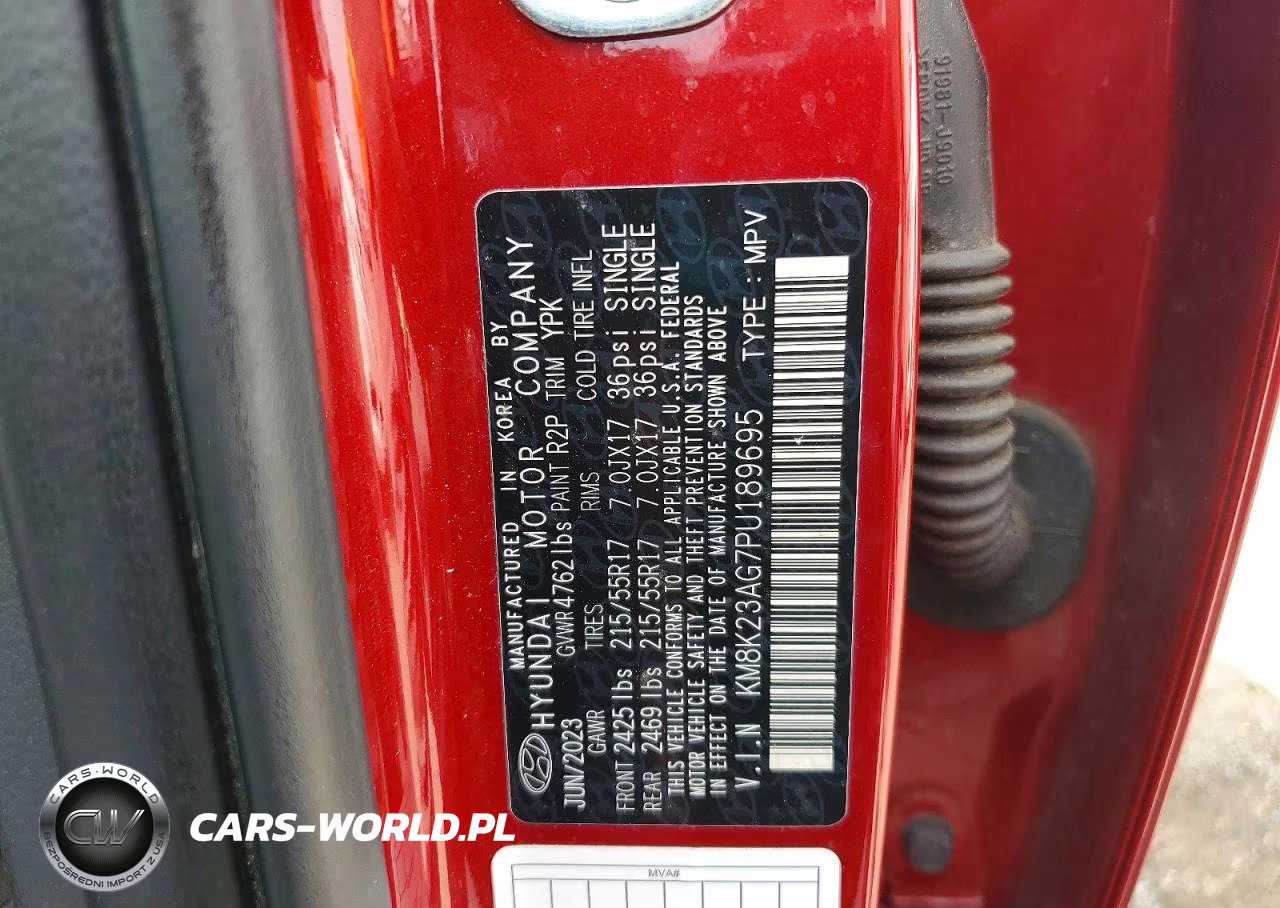 2023 Hyundai Kona Se VIN:KM8K23AG7PU189695 - 12
