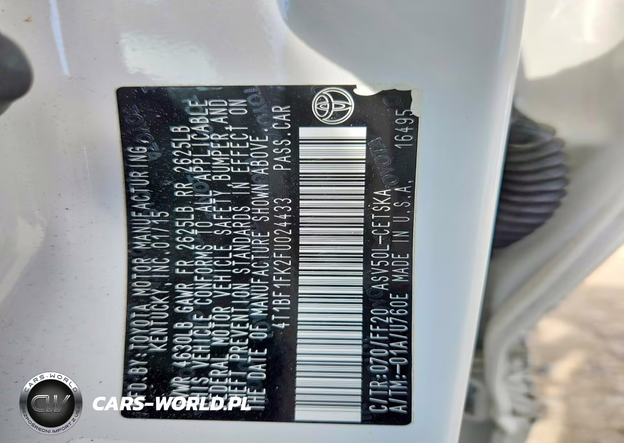 2015 Toyota Camry Se VIN:4T1BF1FK2FU024433 - 12