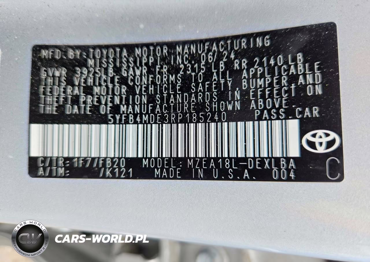 2024 Toyota Corolla Le VIN:5YFB4MDE3RP185240 - 13