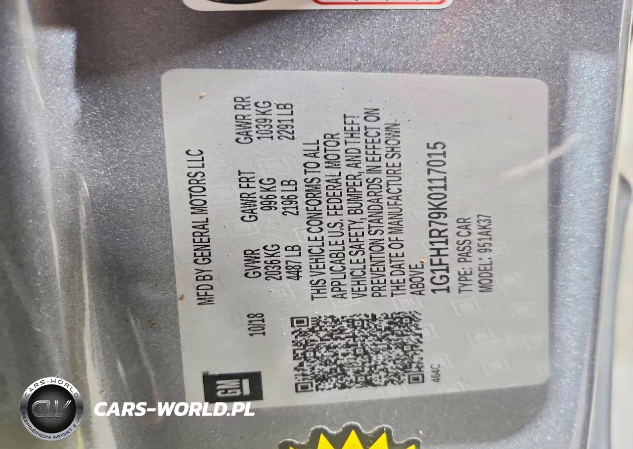 2019 Chevrolet Camaro Ss VIN:1G1FH1R79K0117015 - 12