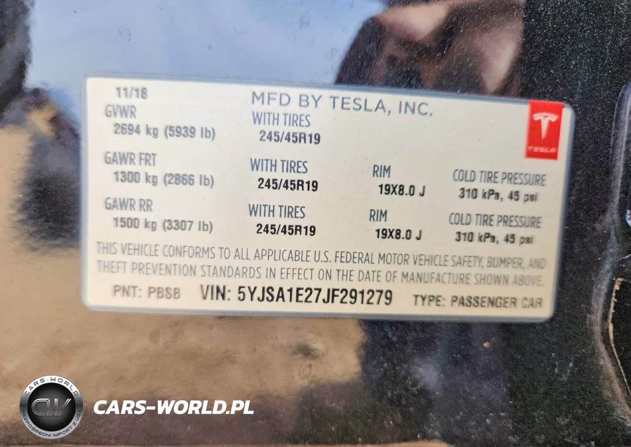 2018 Tesla Model S VIN:5YJSA1E27JF291279 - 12