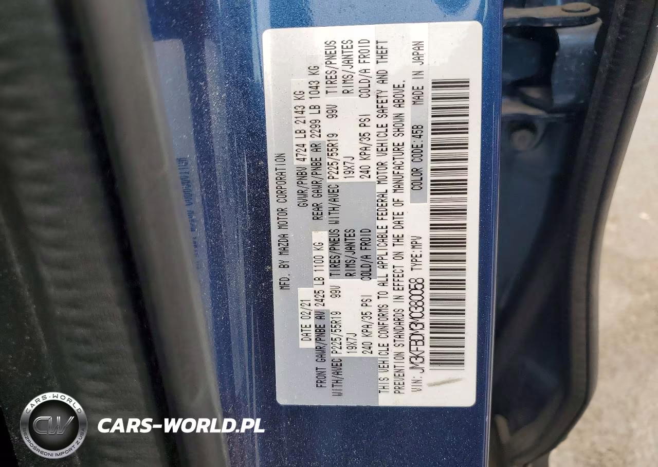 2021 MAZDA CX-5 GRAND TOURING VIN:JM3KFBDM3M0380058 - 13