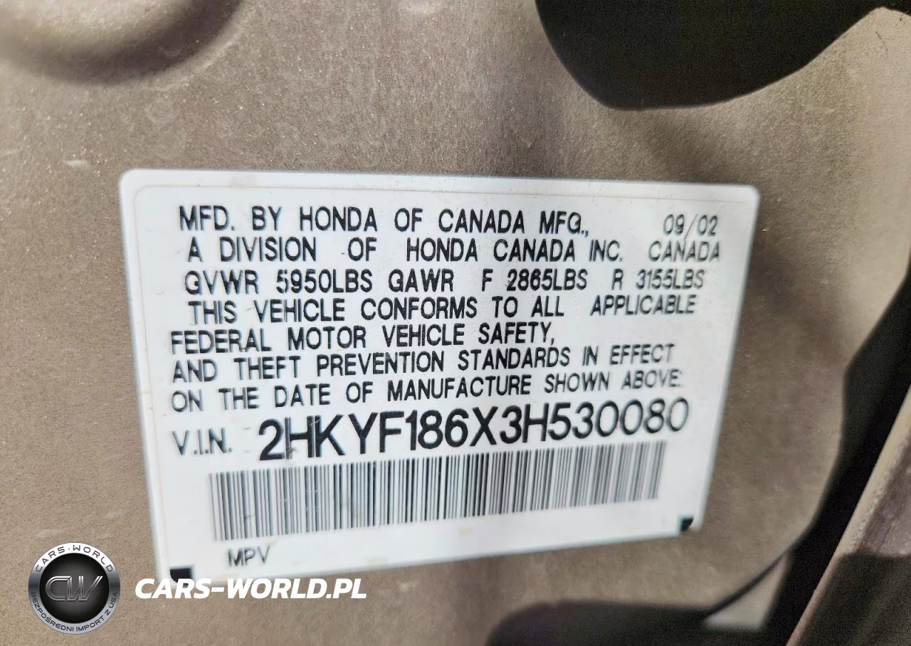 2003 Honda Pilot Exl VIN:2HKYF186X3H530080 - 13
