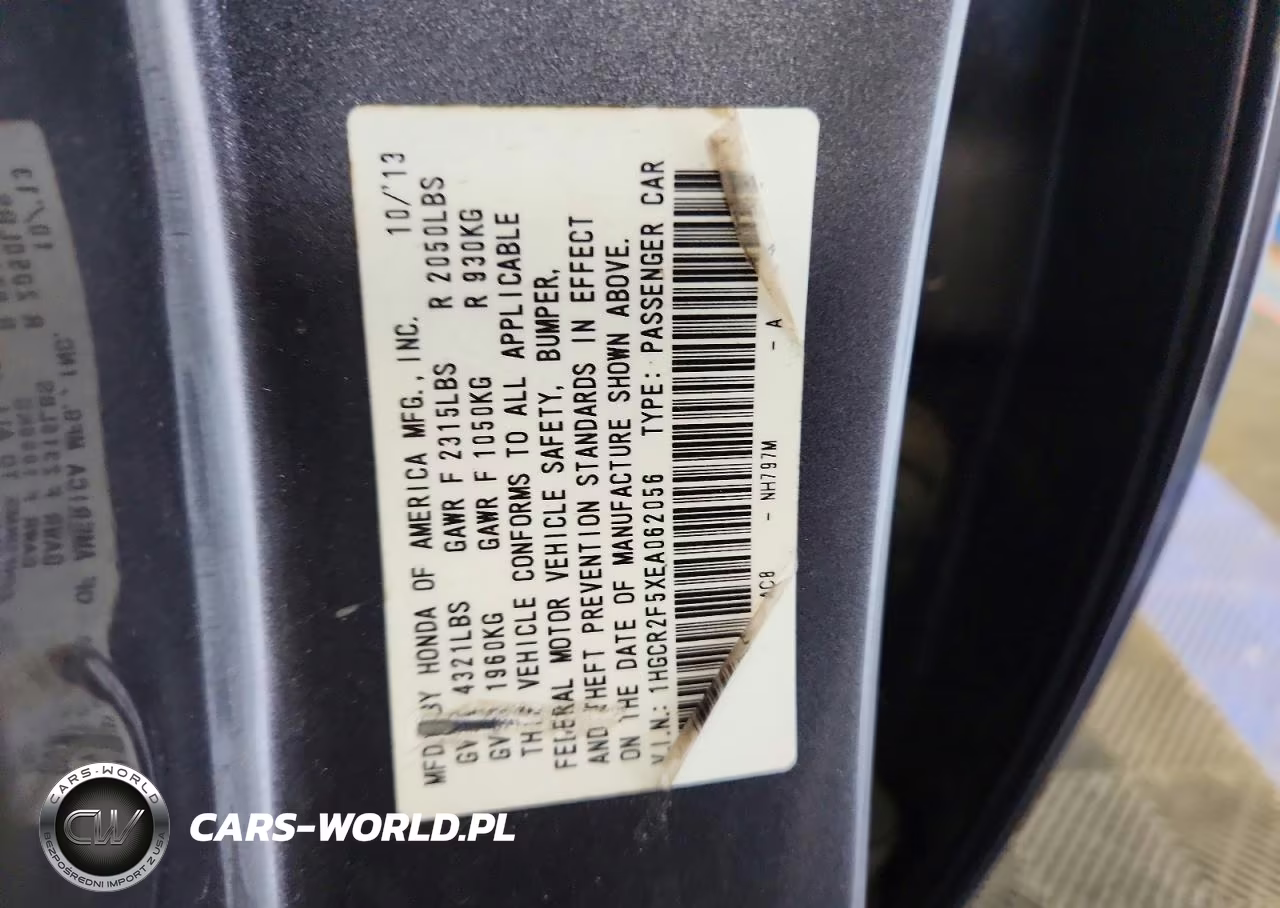 2014 Honda Accord Sport VIN:1HGCR2F5XEA062056 - 12