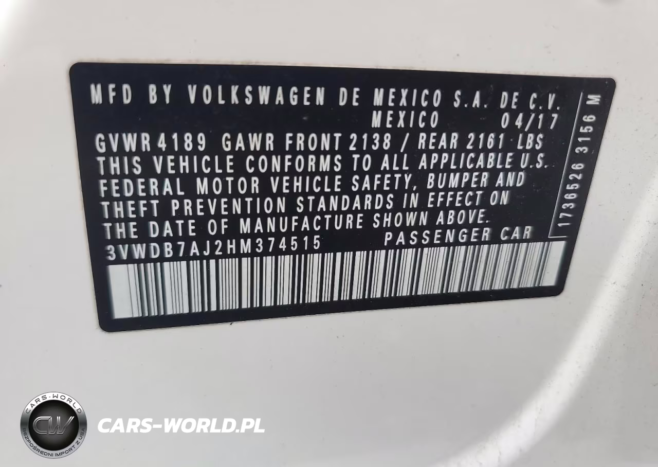 2017 Volkswagen Jetta Se VIN:3VWDB7AJ2HM374515 - 12