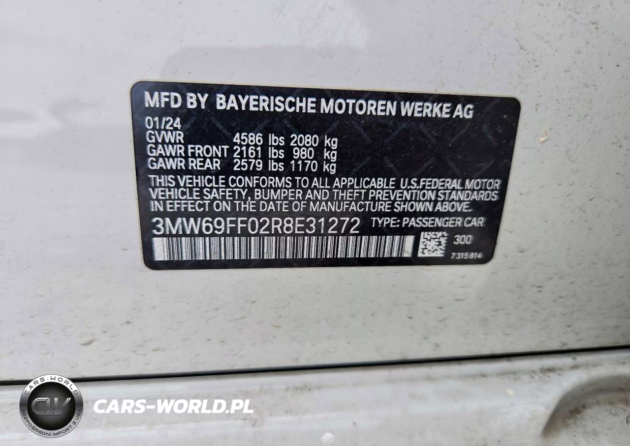 2024 BMW 330I VIN:3MW69FF02R8E31272 - 12